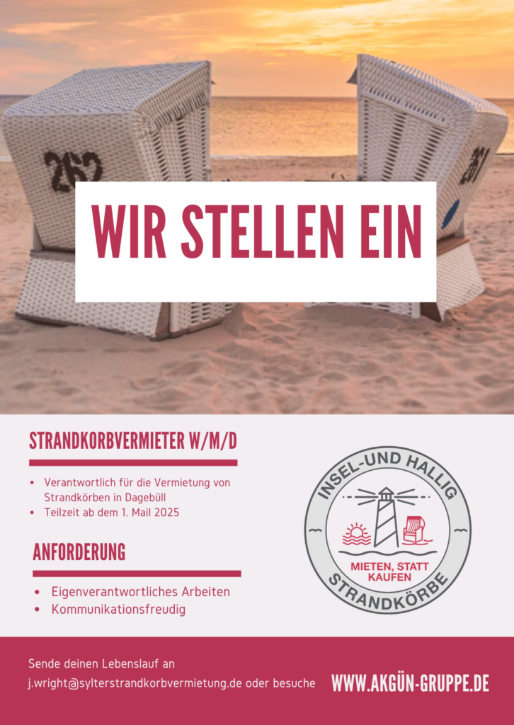 Stellenausschreibung: Strandkorbvermieter in Dagebüll